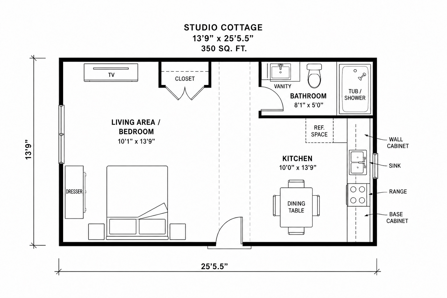 Studio cottage floor plan