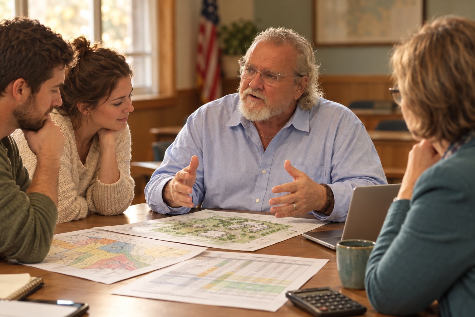 True North team coordinating a community housing site plan around a conference table